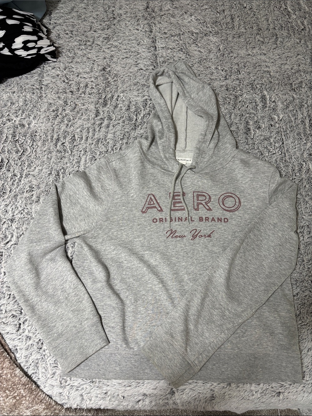 Aeropostale Gray Hoodie with Maroon Logo